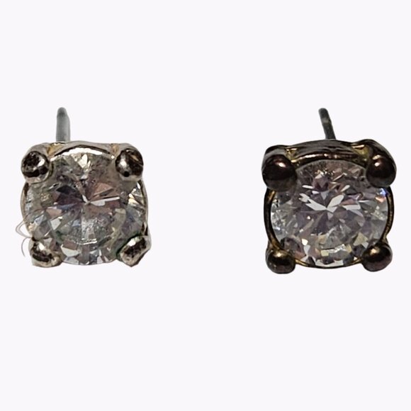 Elegant Rhinestone Gold Tone Post Earrings Classic Minimalist Fashion Jewelry - Picture 1 of 5